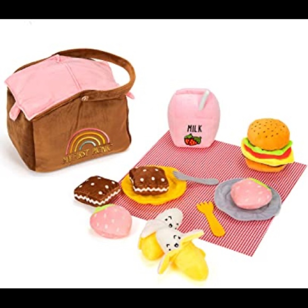 14 Piece Set of Plush Soft Stuffed Picnic Toy